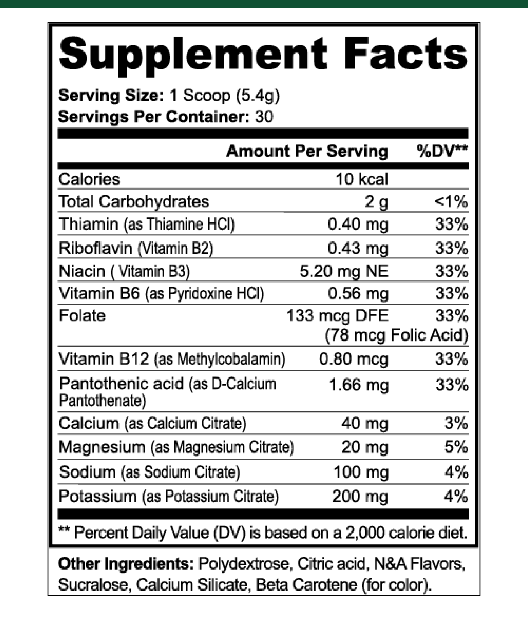 Electrolytes — Passion Fruit supplement facts
